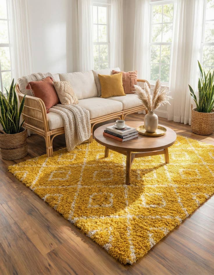 Detail image of 7' 10 x 7' 10 Trellis Shag Square Rug