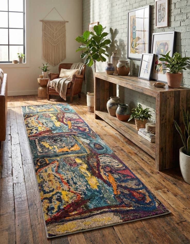 Detail image of 2' 7 x 10'  Washable Haerfest Runner Rug