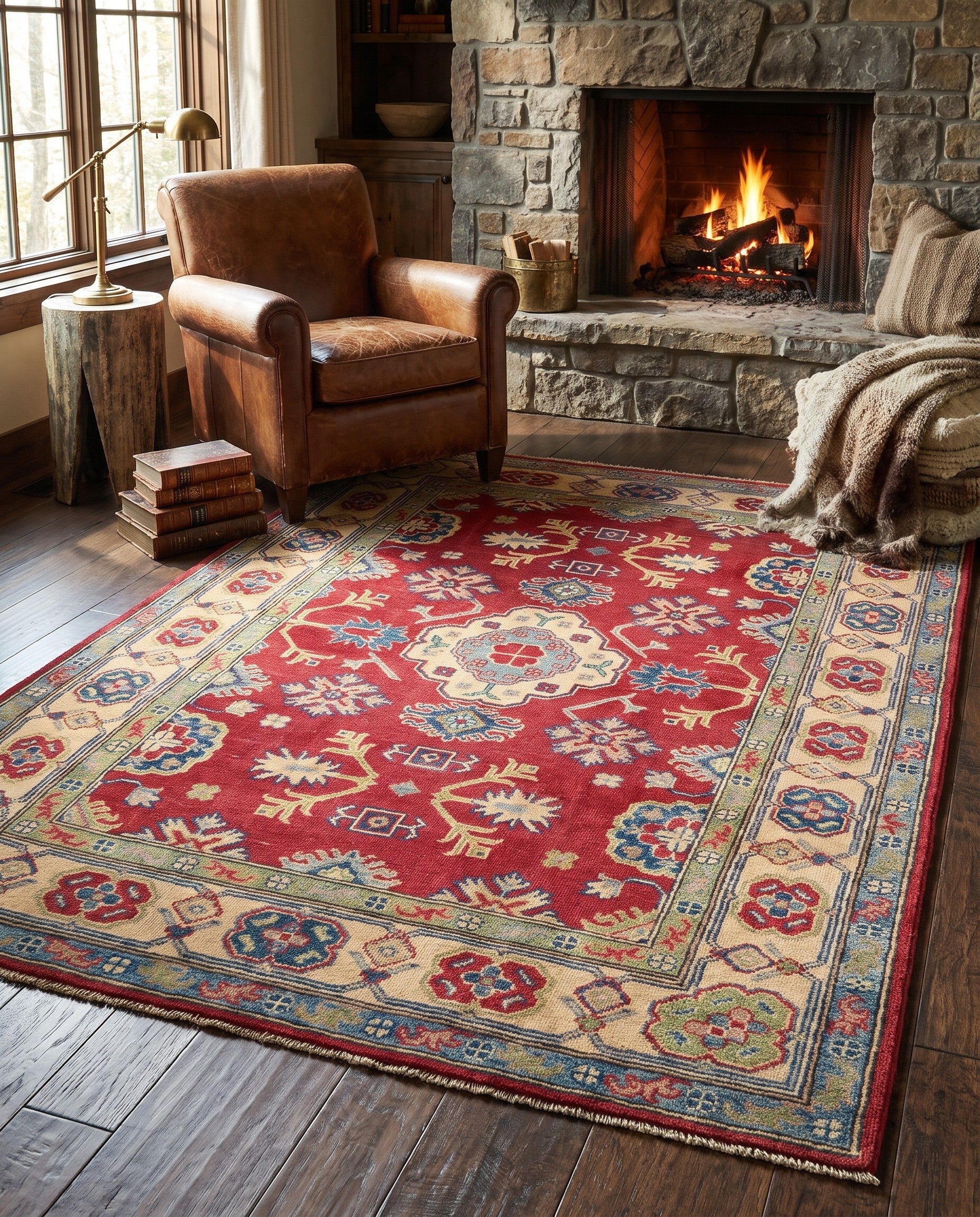130cm x 180cm Hand Knotted Kazak Rug