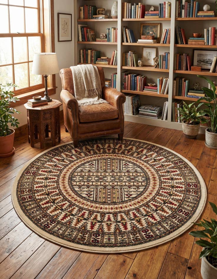 Detail image of 5' 3 x 5' 3 Bokhara Round Rug