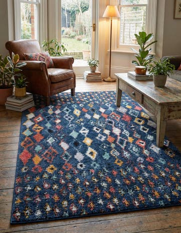 Navy Blue Morocco Rug