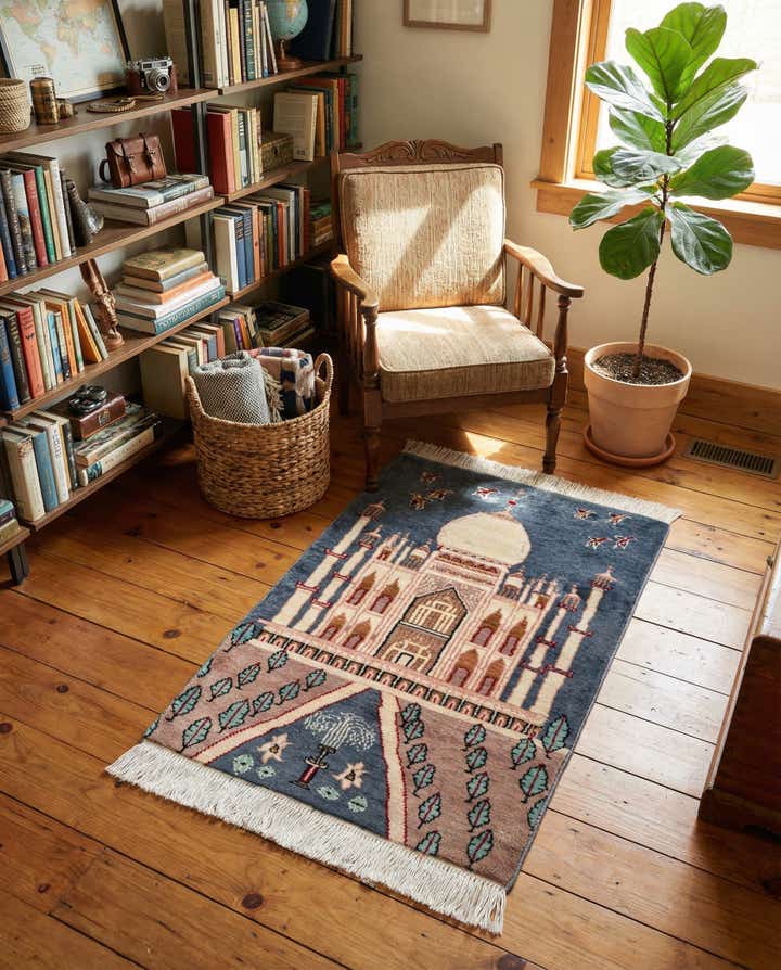 2' 1 x 3' 3 Hand Knotted Lahour Oriental Wool Rug