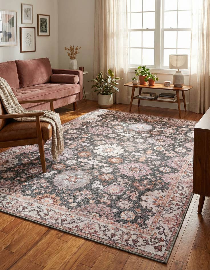 Detail image of 6' 1 x 9' Washable Timeless Rug