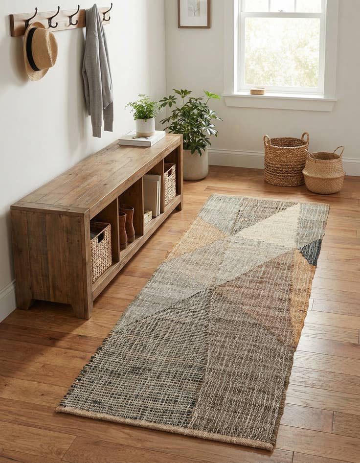 Detail image of 2' x 5' 1  Hand Woven Kilim Jute Runner Rug