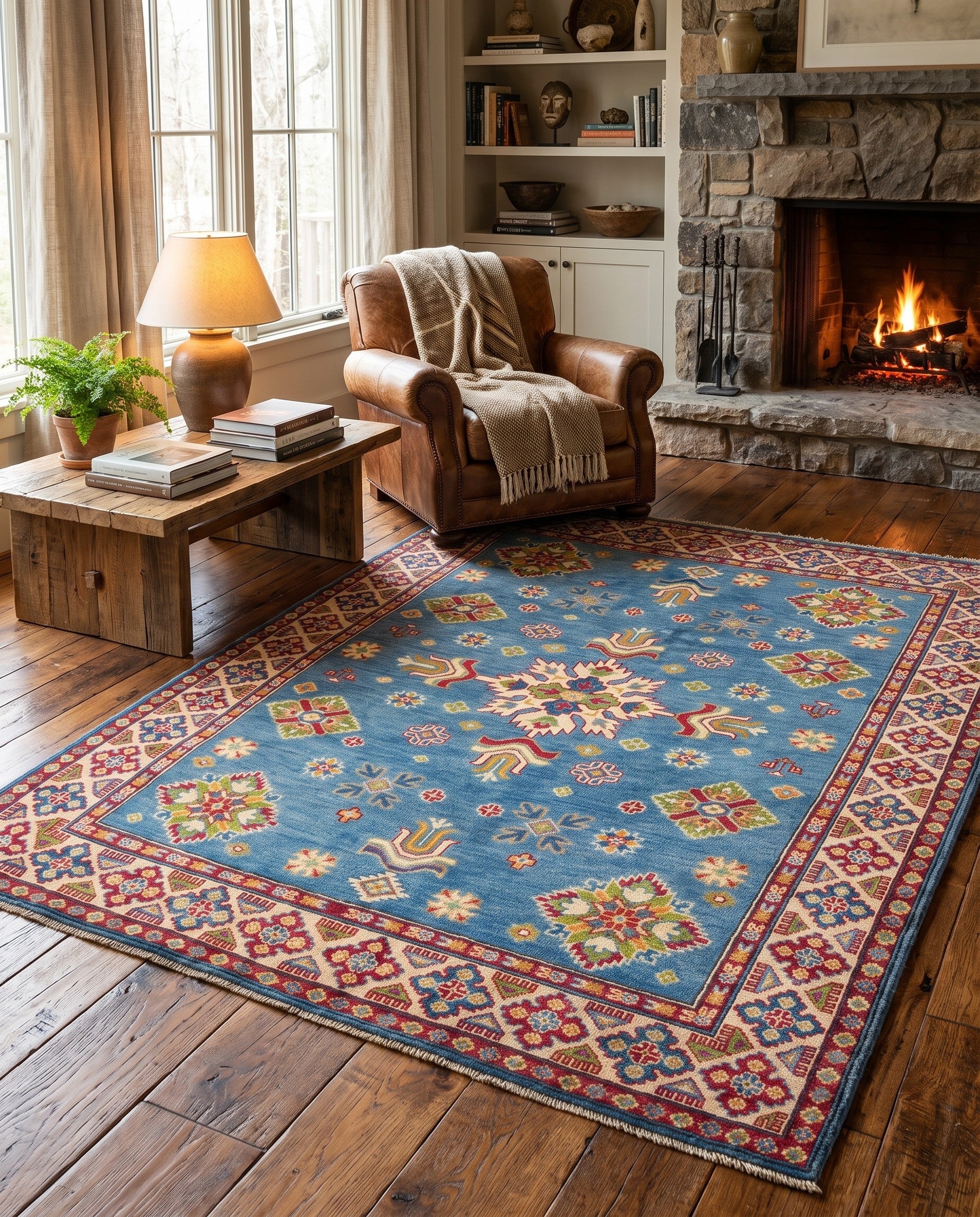 Detail image 3 of 10: 5' x 6' 6 Hand Knotted Kazak Rug
