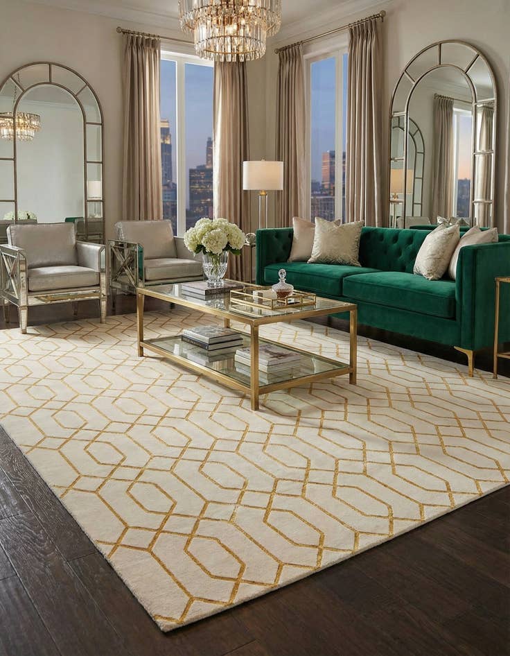 Detail image of 10' x 14' Marilyn Monroe&trade; Glam Trellis Rug