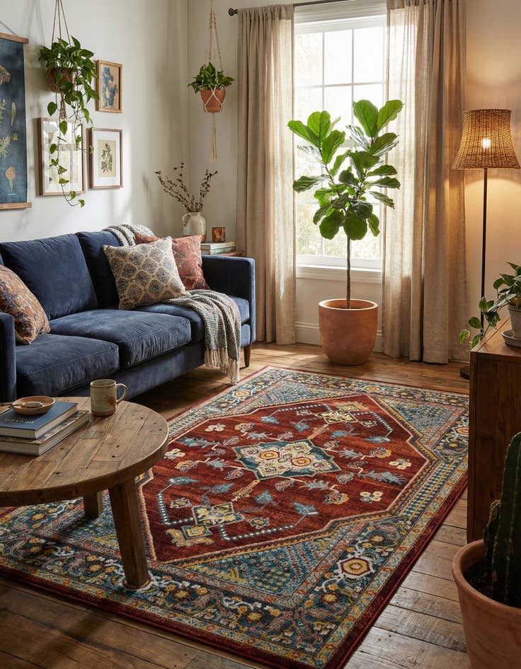 Detail image of 5' 3 x 8' Kamala Washable Rug