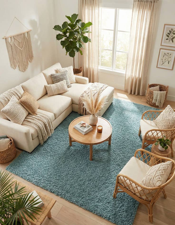 Detail image of 9' x 12' Solid Shag Rug