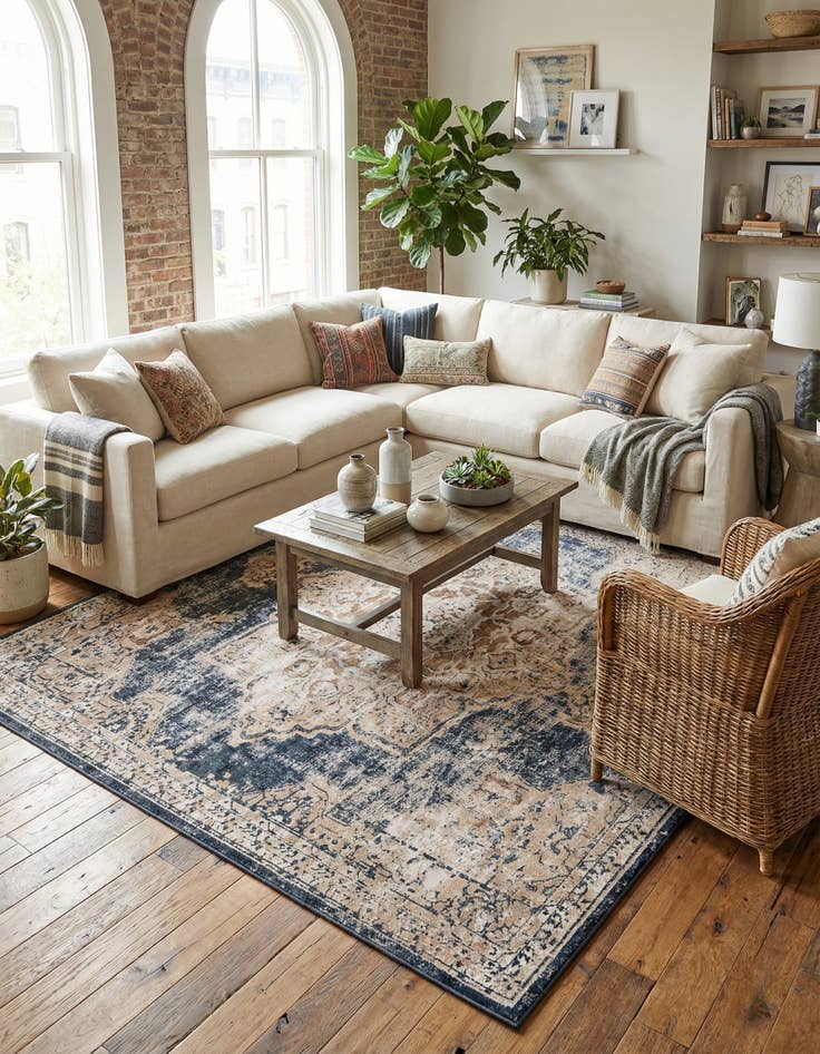 Detail image of 7' 10 x 7' 10 Villa Square Rug