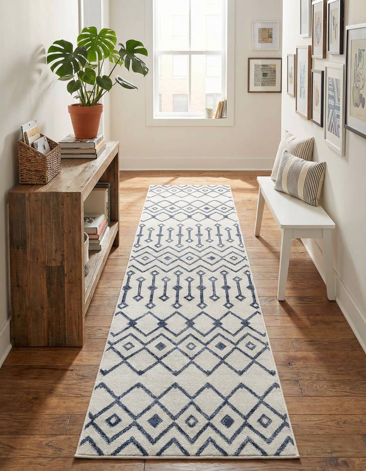 Detail image of 2' 7 x 10' Bohemian Trellis Runner Rug