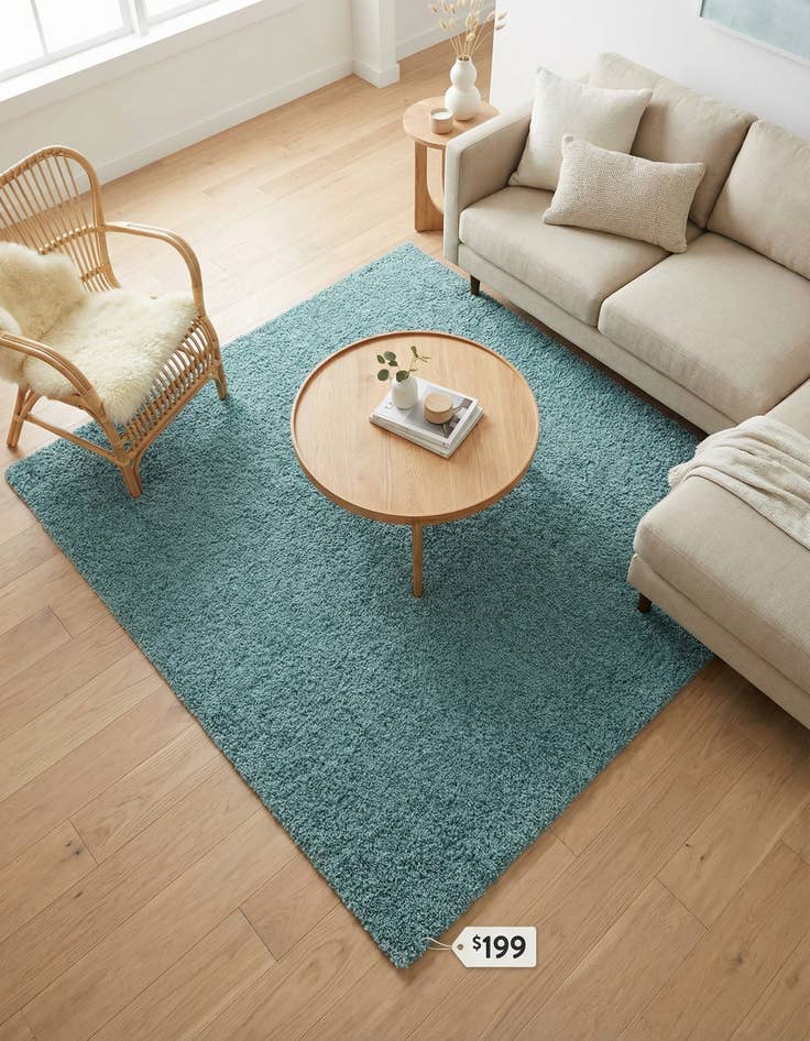 Detail image of  7' 10 x 7' 10 Solid Shag Square Rug