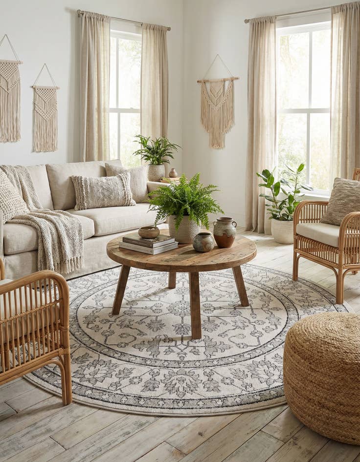 Detail image of 7' x 7' Eco Traditional Round Rug