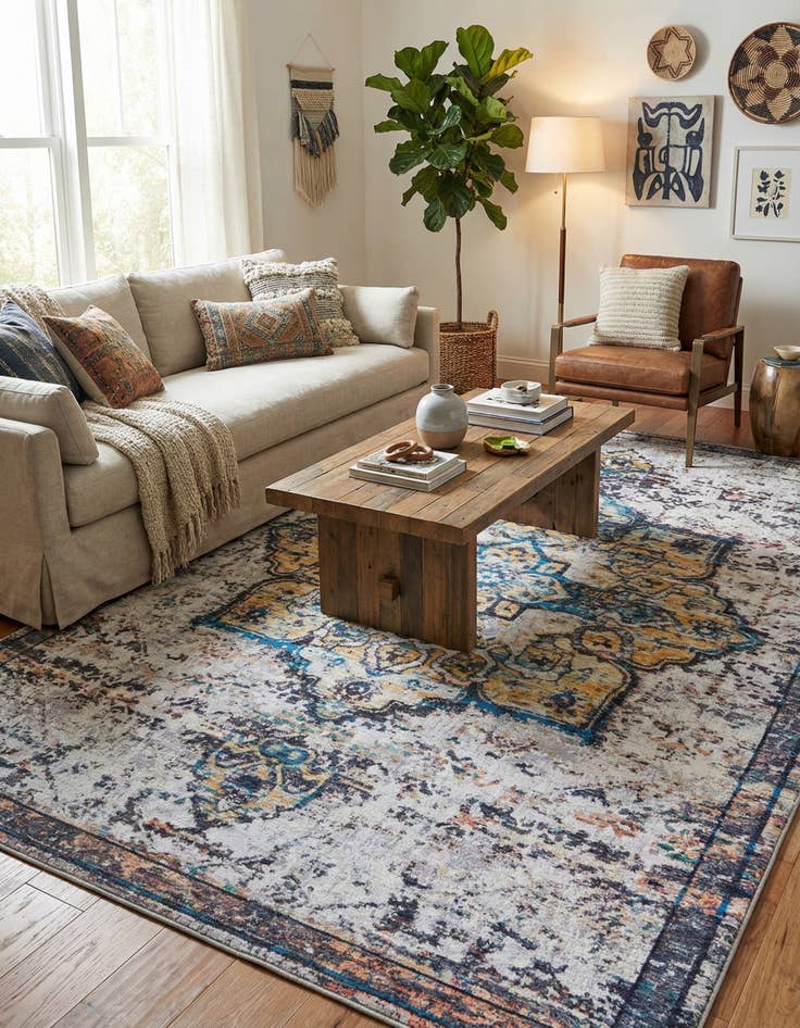 Detail image of 10' 6 x 14'  Washable Renaissance Rug