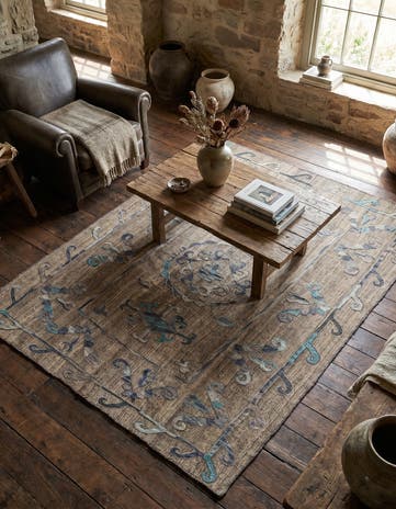 5' 3 x 6' 5 Hand Woven Kilim Suzani Wool Square Rug