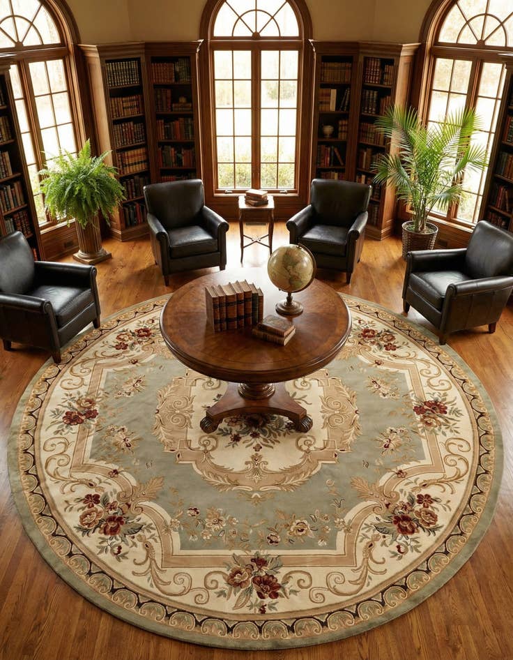 Detail image of 13' x 13' Classic Aubusson Round Rug
