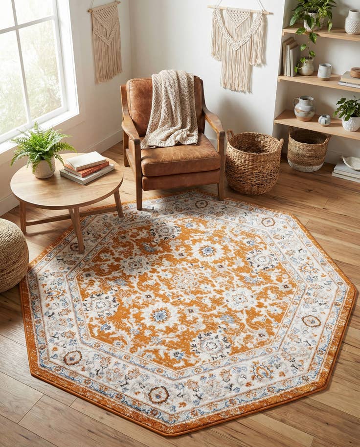 Detail image of 5' 3 x 5' 3 Charlotte Octagon Rug