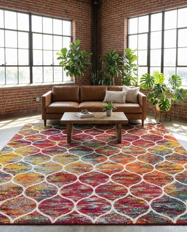  10' x 10' Lattice Frieze Square Rug