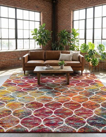 Lattice Frieze Square Rug
