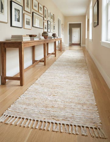 Natural Hand Woven Chindi Jute Runner Rug