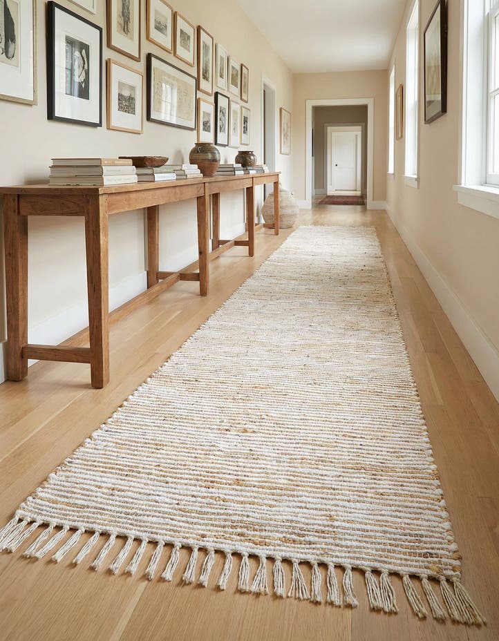 2' 11 x 16' 1 Hand Woven Chindi Jute Runner Rug
