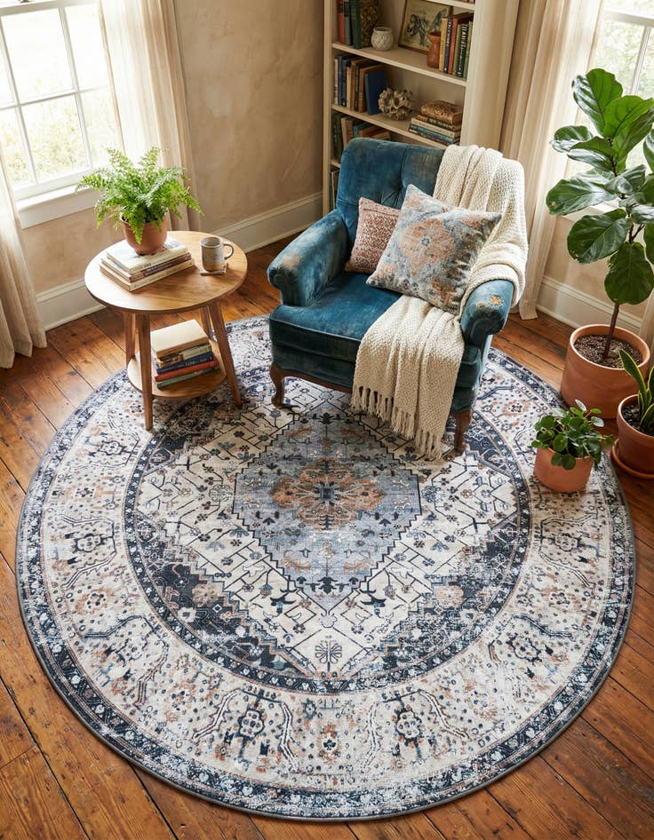 Detail image of 7' 1 x 7' 1 Yara Round Rug