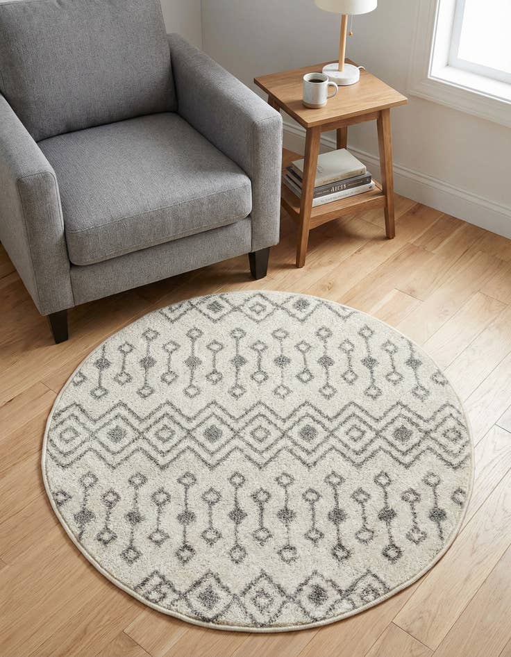 Detail image of 3' x 3' Moroccan Trellis Round Rug