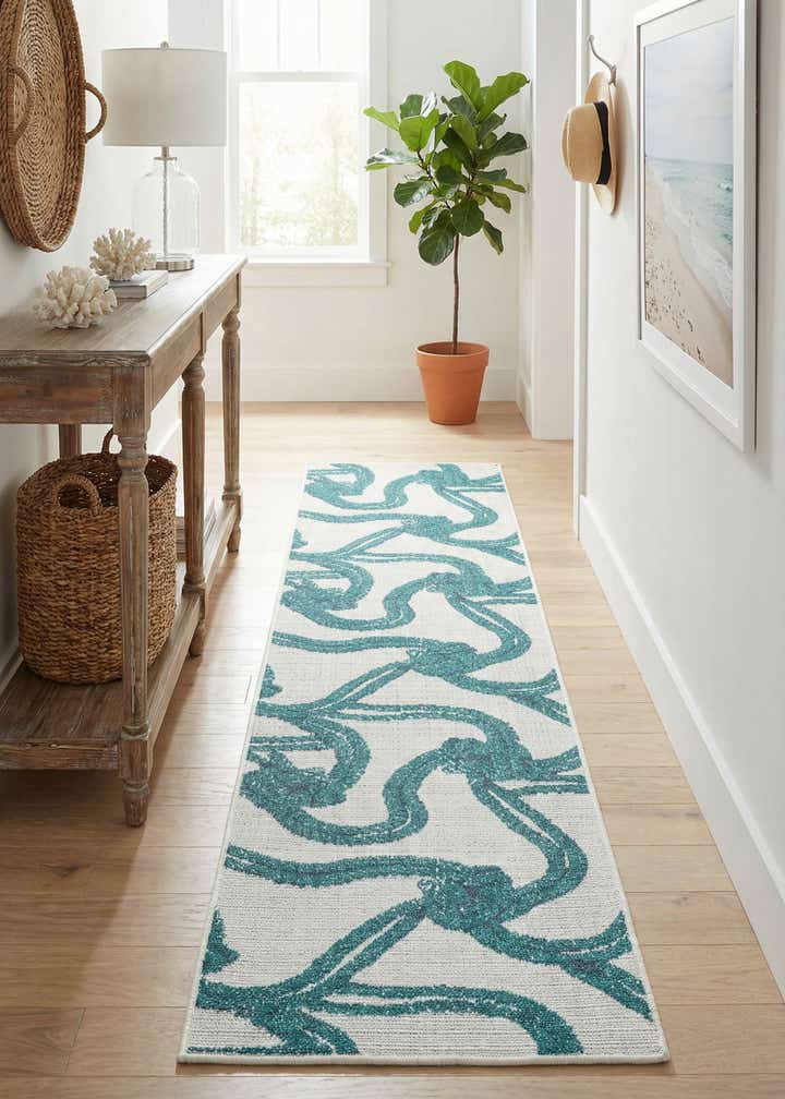 2' x 8' Easy-Clean Coastal Indoor / Outdoor Runner Rug