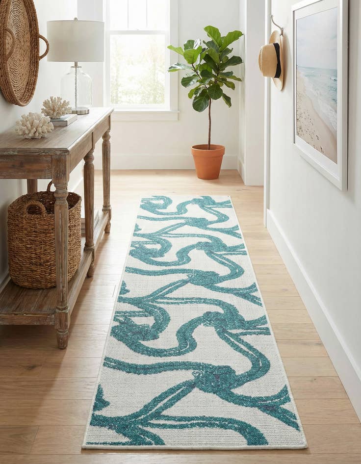 Detail image of 2' x 8' Washable Coastal Indoor / Outdoor Runner Rug