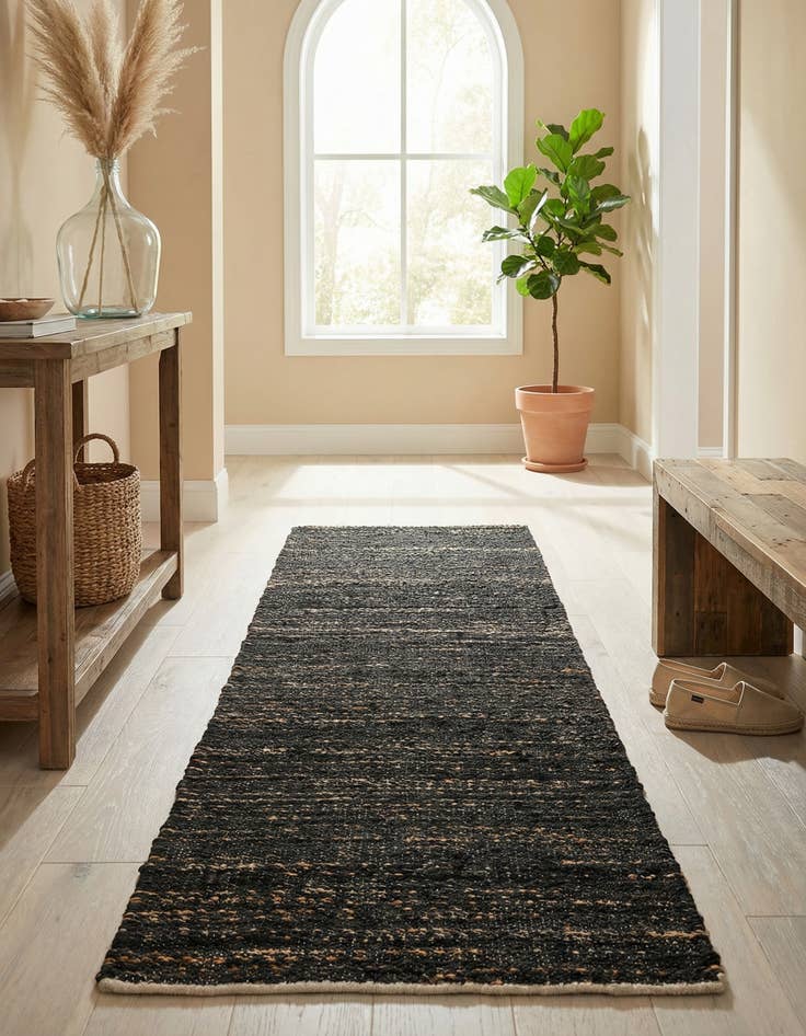 Detail image of 2' x 6' 1 Hand Woven Palm Beach Jute Runner Rug