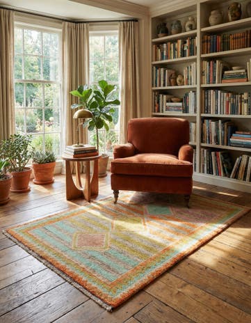 3' 1 x 5' 2 Hand Knotted Oushak Wool Rug