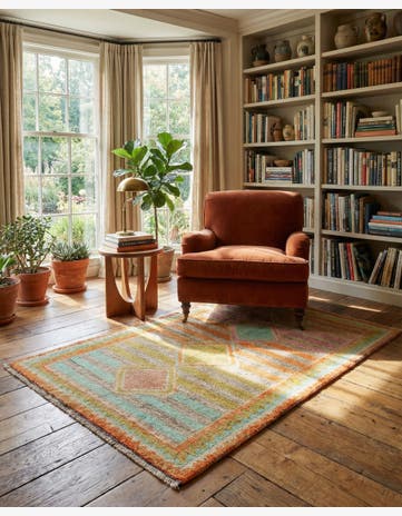 3' 1 x 5' 2 Hand Knotted Oushak Wool Rug