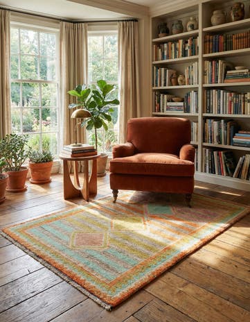 3' 1 x 5' 2 Hand Knotted Oushak Wool Rug