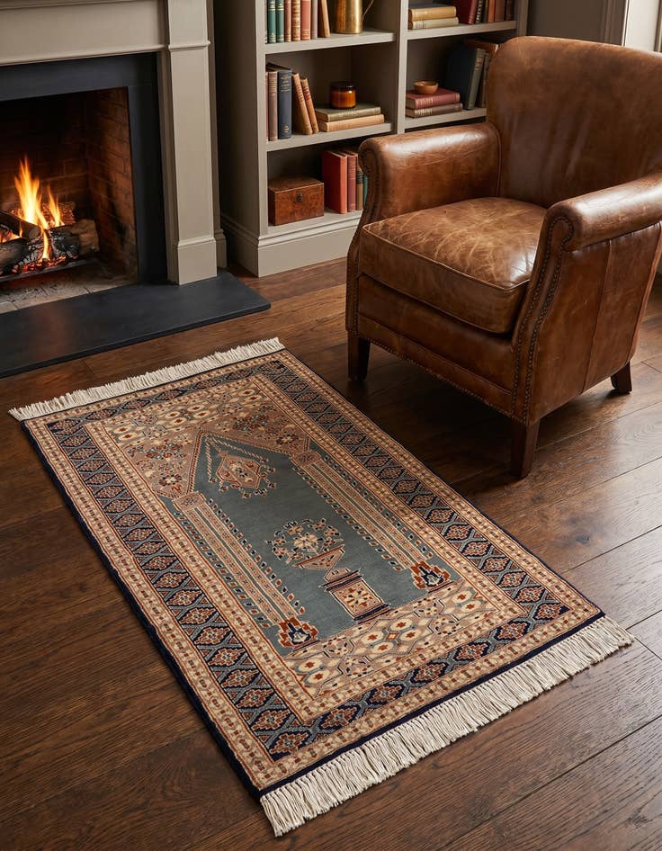 Detail image of 2' 7 x 4' 4 Hand Knotted Bokhara Oriental Wool Rug