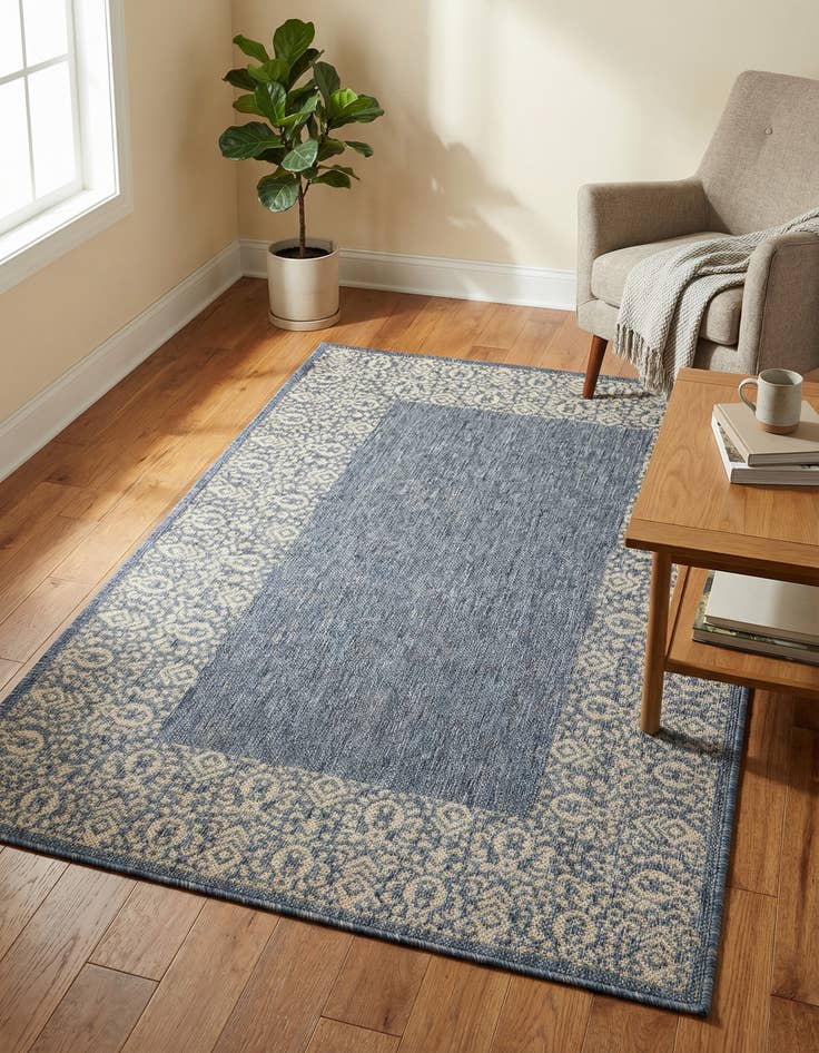 Detail image of 3' x 5' 3 Washable Border Indoor / Outdoor Rug