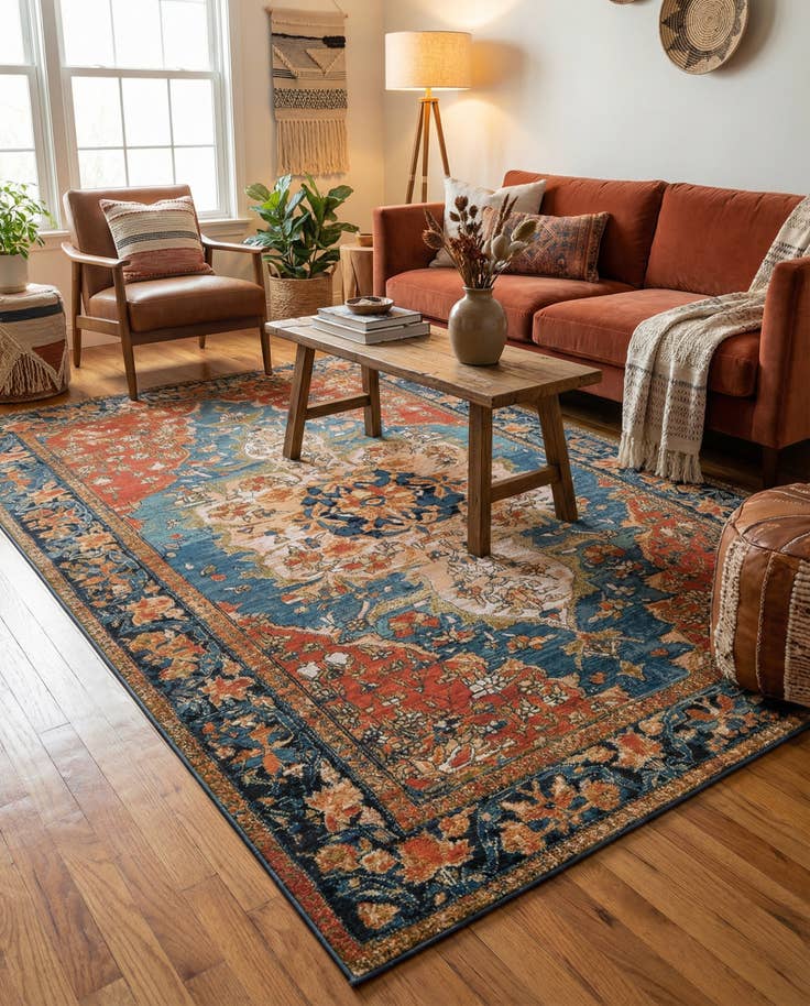 Detail image of 6' x 9' Easy-Clean Traditional Indoor / Outdoor Rug