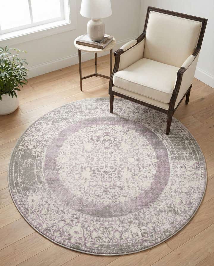 4' x 4' Modern Classical Round Rug