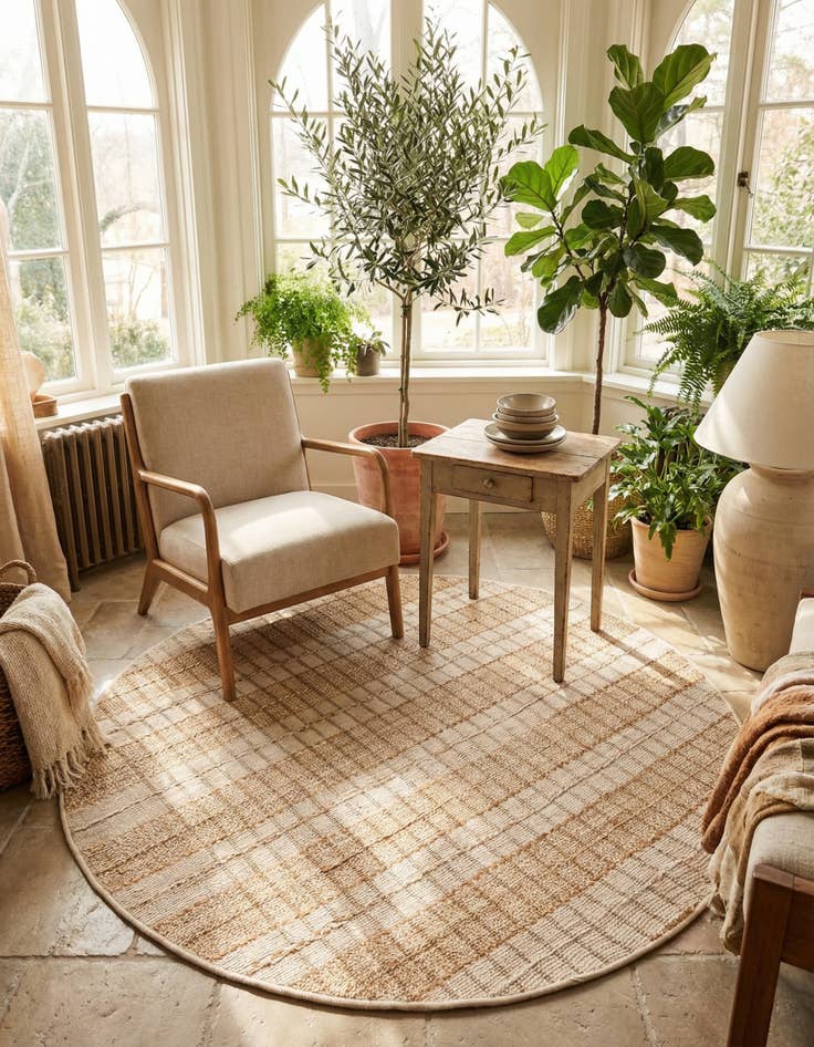 Detail image of 7' 10 x 7' 10  Hand Braided Laurel Handwoven Jute Round Rug