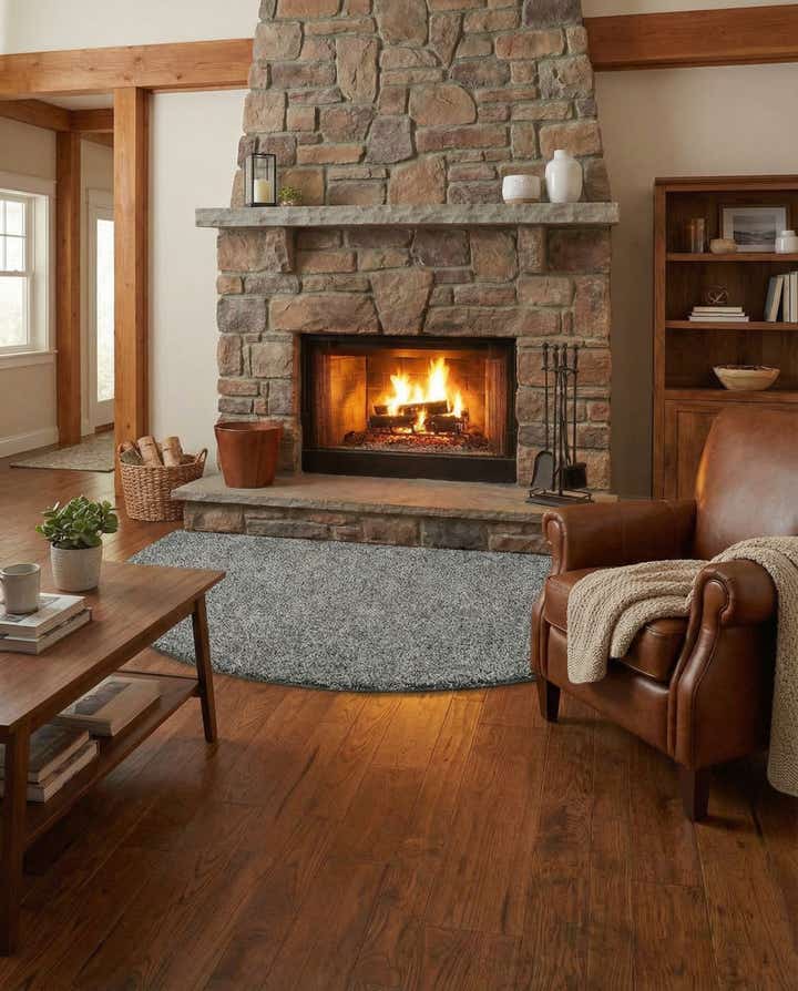 3' x 6' Solid Shag Hearth Rug