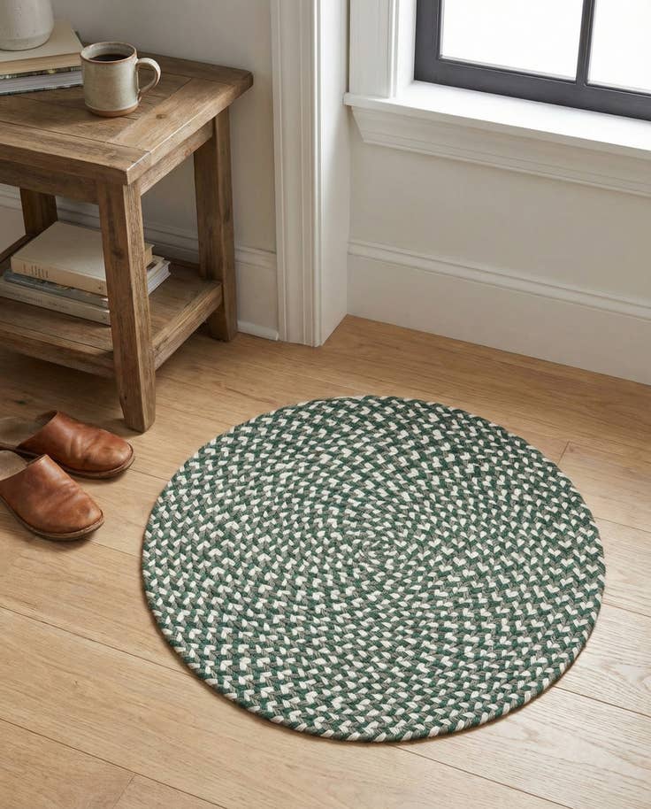 Detail image of 2' x 2' Handmade Tweed Braided Jute Round Rug