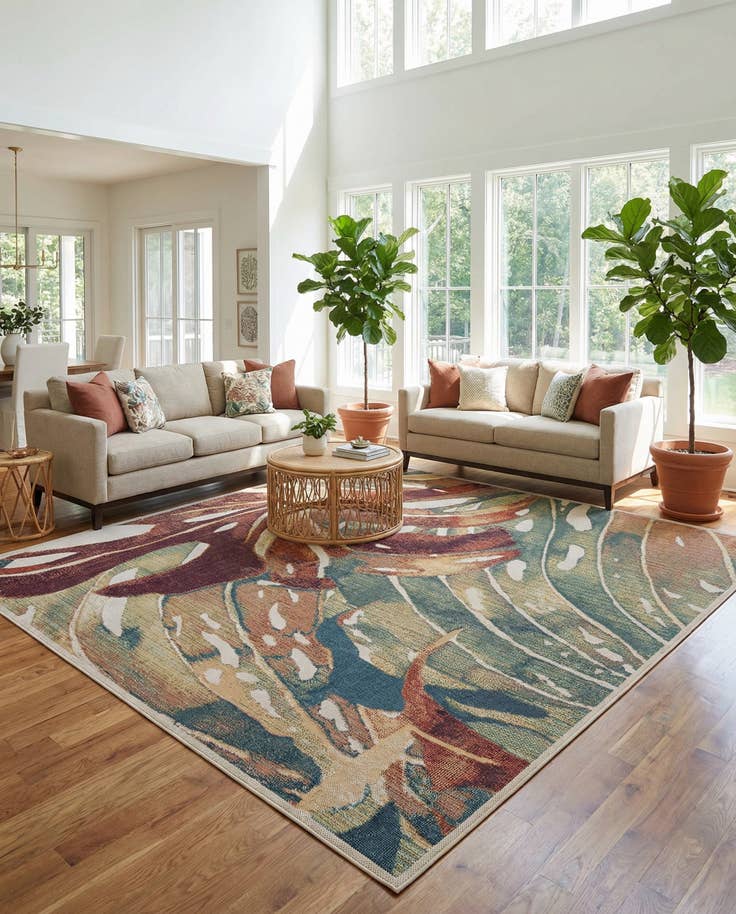 Detail image of 10' x 10' Easy-Clean Baja Indoor / Outdoor Square Rug