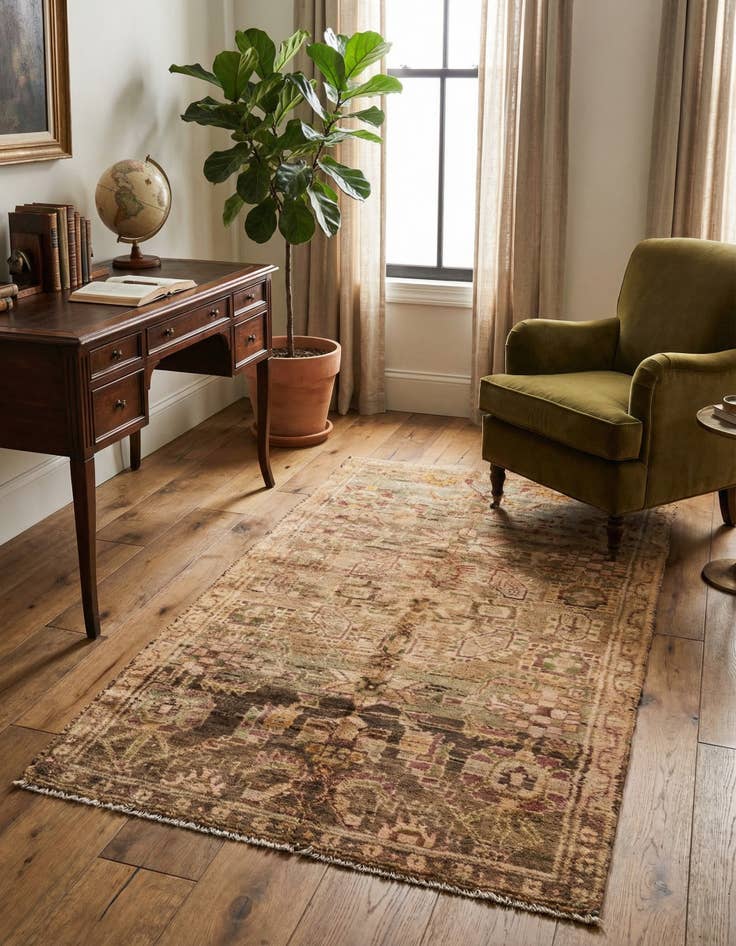 Detail image of 3' 1 x 5' 5 Hand Knotted Ultra Vintage Persian Wool Rug