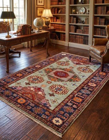 4' 1 x 6' 3 Hand Knotted Kazak Rug