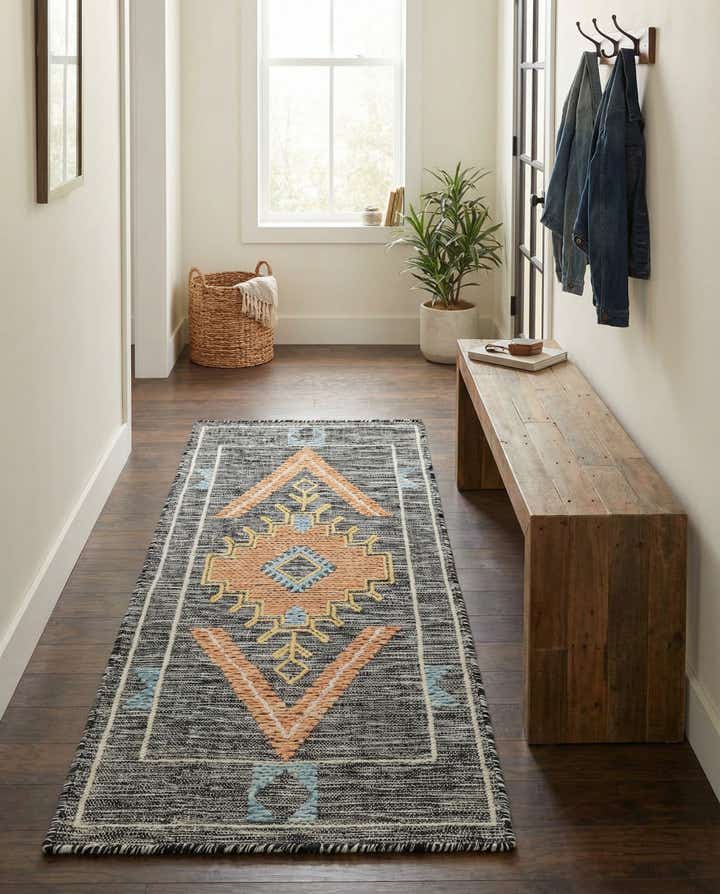 2' x 5' 1 Hand Woven Kilim Wool Runner Rug