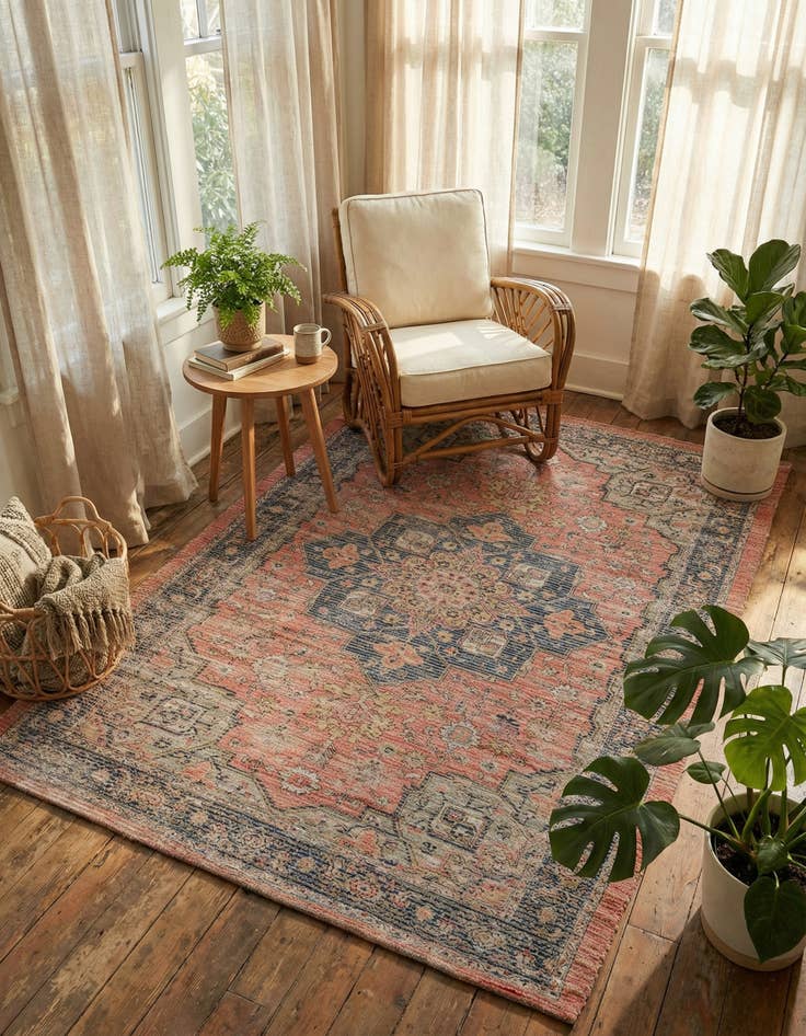 Detail image of 4' 1 x 6' 1  Hand Woven Chenille Jute Rug