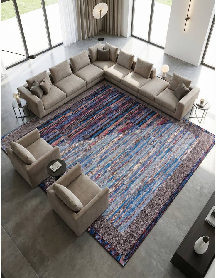 Detail image of 10' x 10' Washable Modern Indoor / Outdoor Square Rug