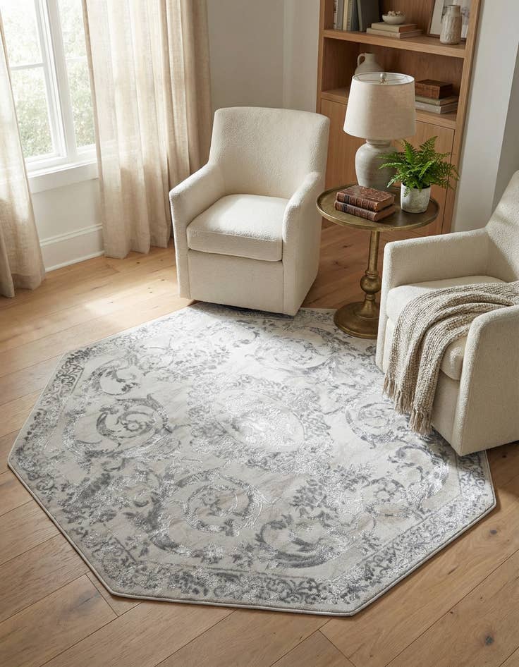 Detail image of 5' 3 x 5' 3 Finsbury Octagon Rug