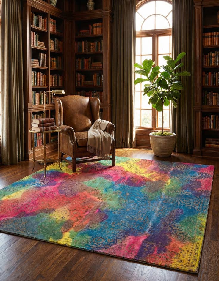 Detail image of 9' 10 x 11' 5 Vintage Royal Wool Square Rug