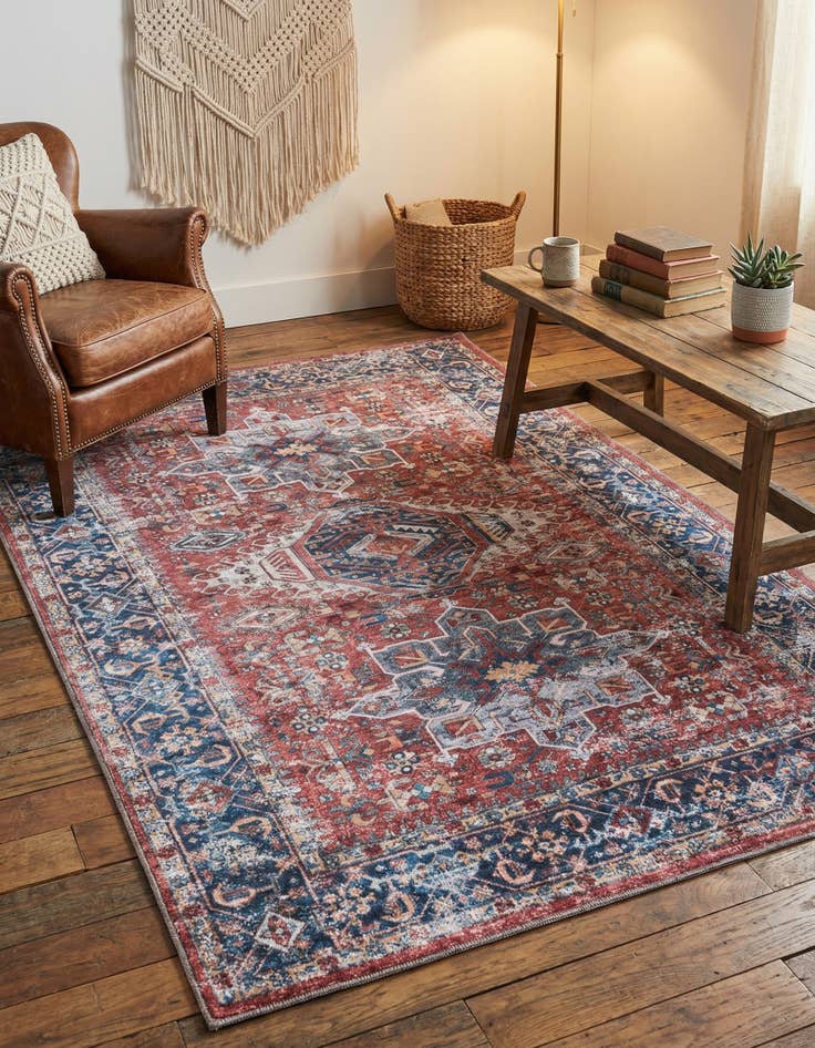 Detail image of 4' x 6'  Washable Yara Rug