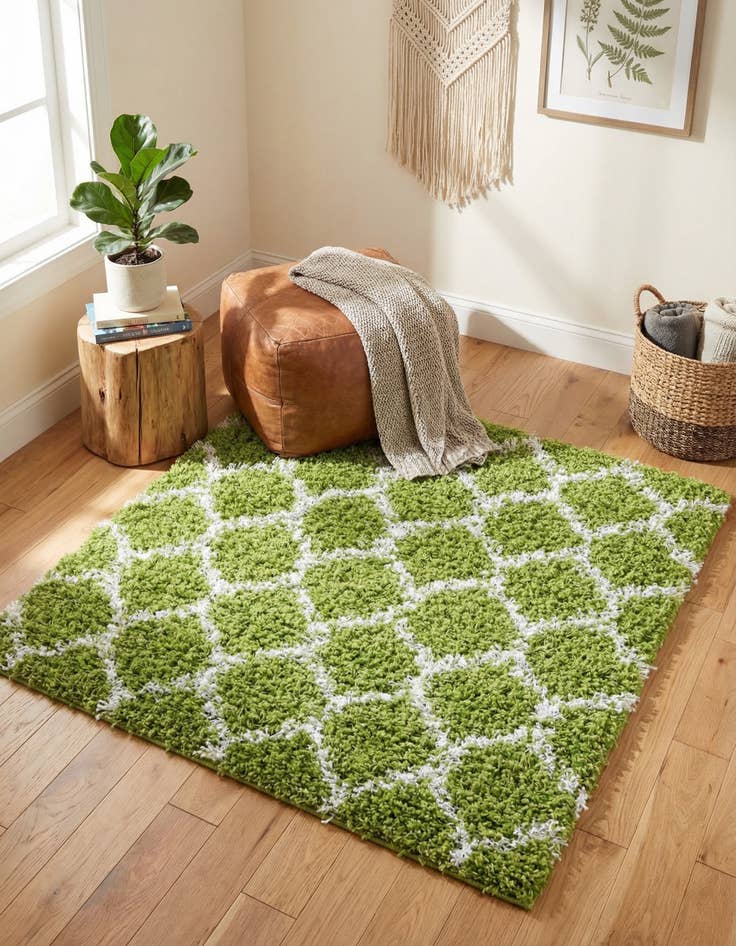 Detail image of 3' 3 x 3' 3 Lattice Shag Square Rug