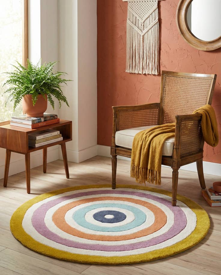 Detail image of 3' 1 x 3' 1 Hand Tufted Wool Round Rug
